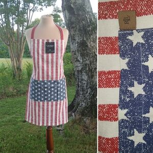 Ralph Lauren 100% Cotton Patriotic American Flag Apron, Unisex